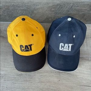 CAT 2 Caterpillar Ball Caps Hats Adjustable Embroidered - Gold/Blue